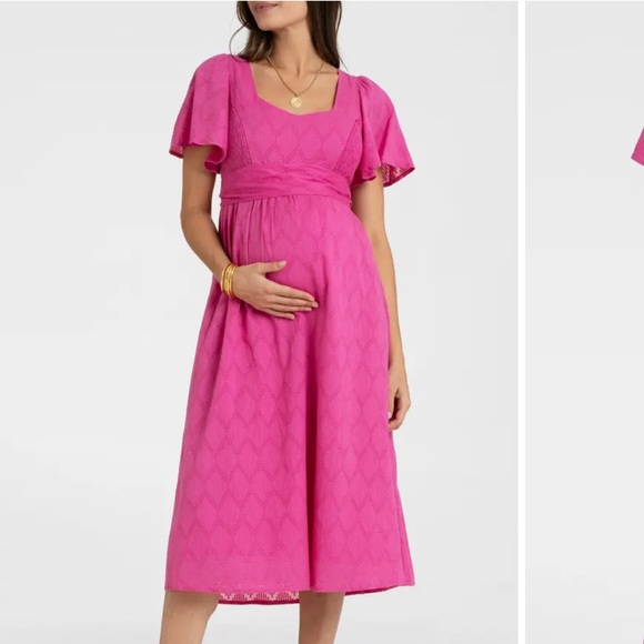 NWT Seraphine Pink Maternity Dress Sz 12 - Picture 5 of 7